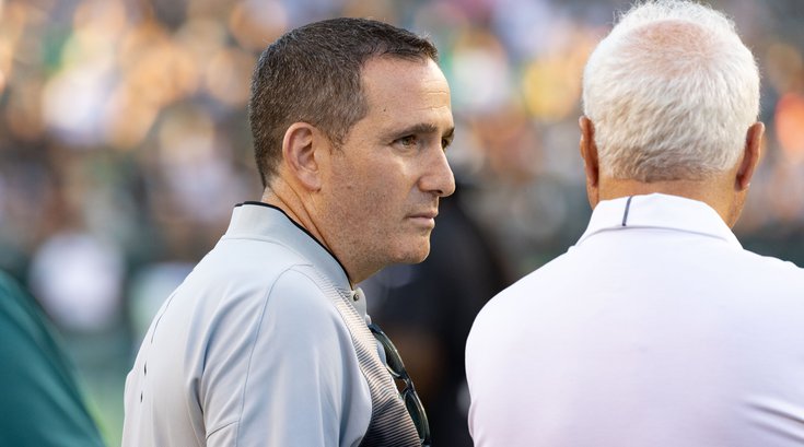 Howie Roseman Jeffrey Lurie Eagles Open Practice 080722 Claggett