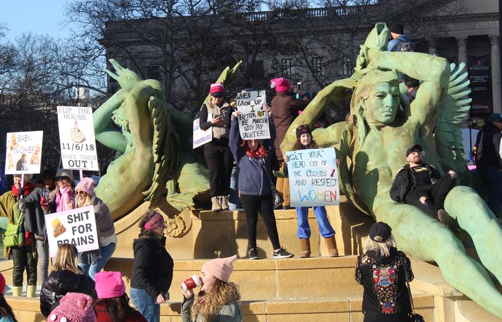 Philly women's march Eakins
