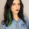 Green hair extensions for Super Bowl parade