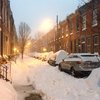 Snowy Street in a city