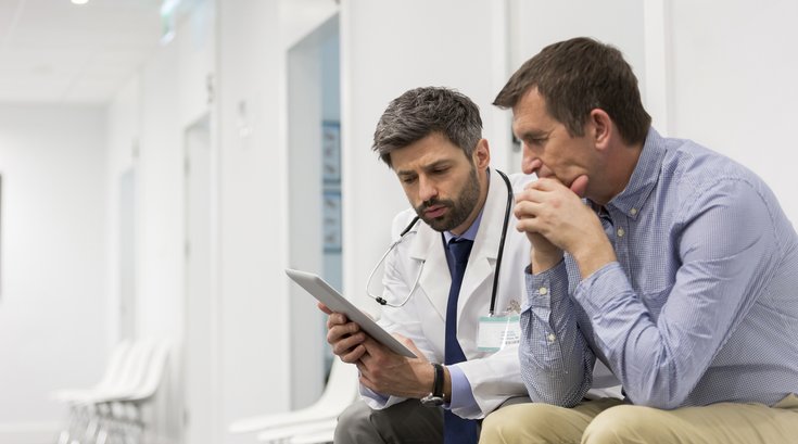 Doctor speaking with patient about diagnosis