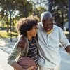 Purchased - Grandfather playing basketball with his grandson