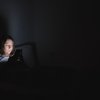 Purchased - Woman on phone late at night in bed