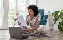 Purchased - Woman paying bills online