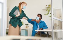 Purchased - Bumping Elbows at Post Pandemic Office