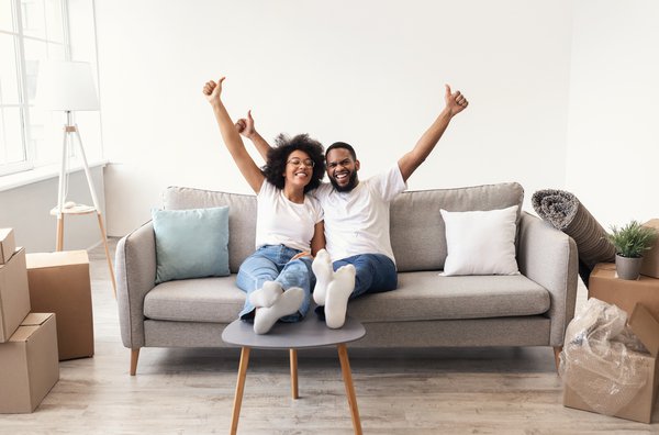 Purchased - First time homebuyers in their new home