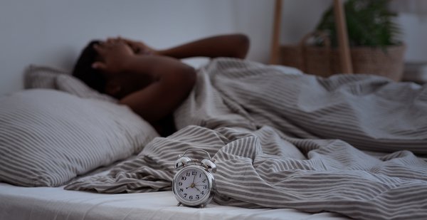 Purchased - Sleepless, woman suffering from insomnia, sleep apnea or stress, headache or migraine