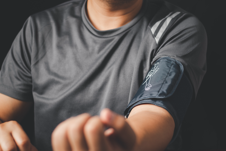 Limited - Man check blood pressure and heart rate pressure