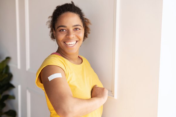 Purchased - Happy vaccinated woman