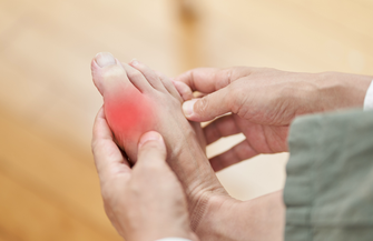 Limited - The feet of a man suffering from gout