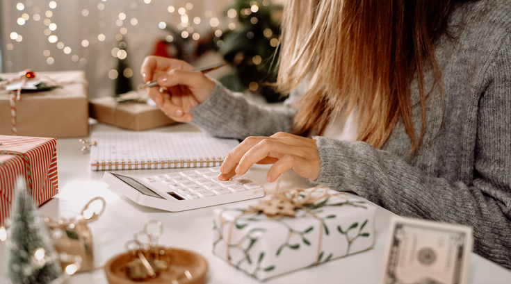 Purchased - Woman checking her holiday expenses