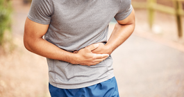 Purchased - Man in pain from a hernia
