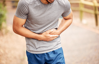 Purchased - Man in pain from a hernia