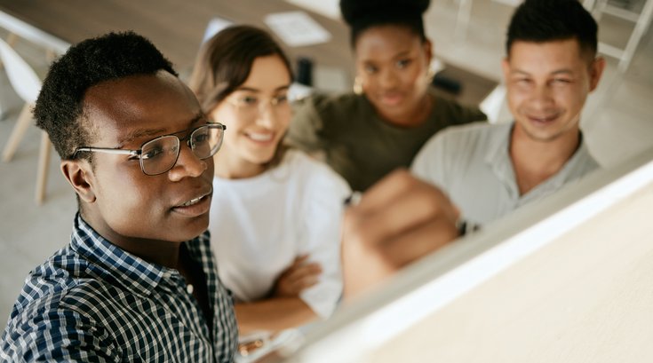 Purchased - A group of colleagues storyboarding