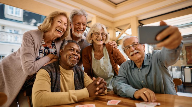 Purchased - Older people taking a selfie