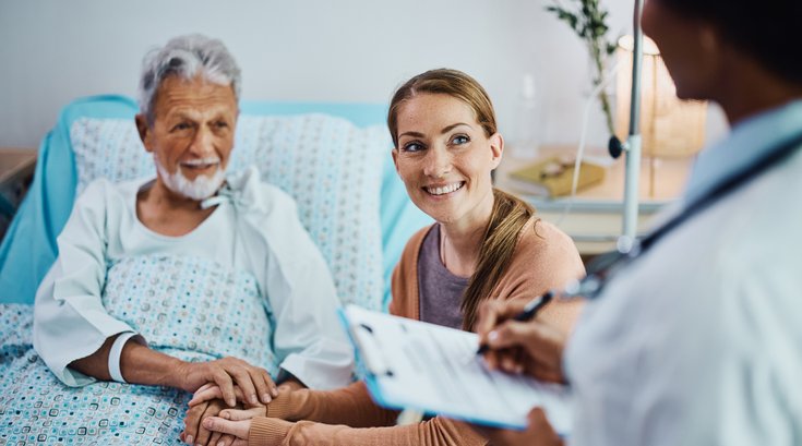 Purchased - Caregiver and loved one in appointment with doctor
