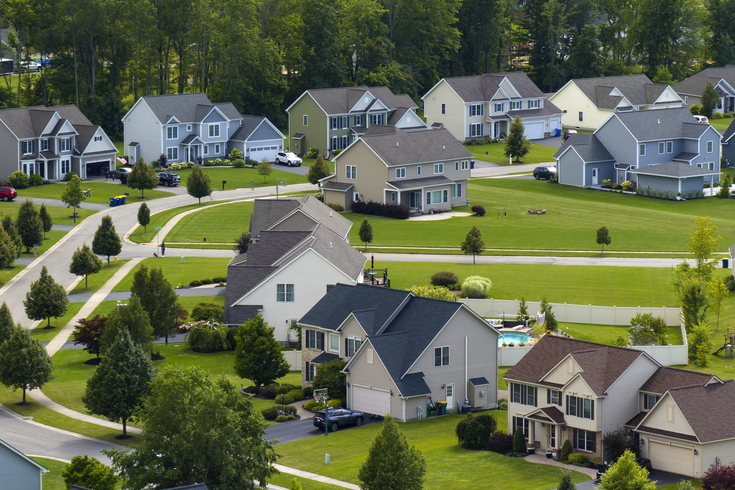 Purchased - a suburban neighborhood during summer