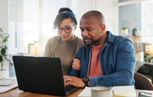 Purchased - couple with budget or household bills planning in home