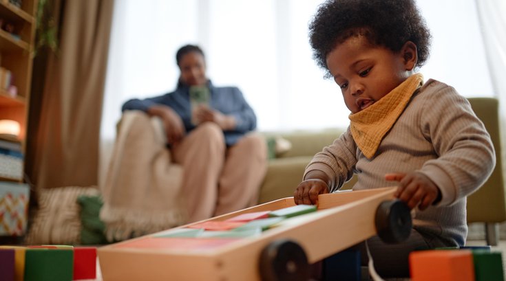 Purchased - Girl Playing with Building Blocks while Sitting on Carpet in Living Room