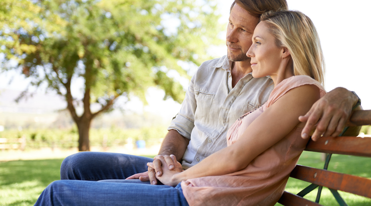 Limited - Couple sitting on a park bench