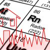 The danger of radon gas in our homes - concept image with periodic table of the elements