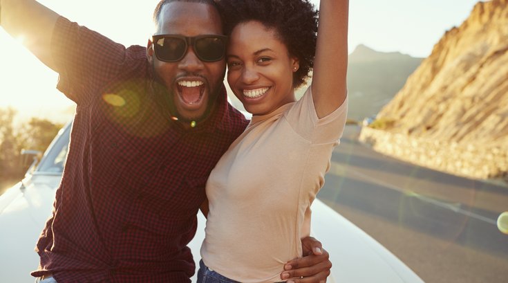 Limited - Happy Couple Standing Next to Car