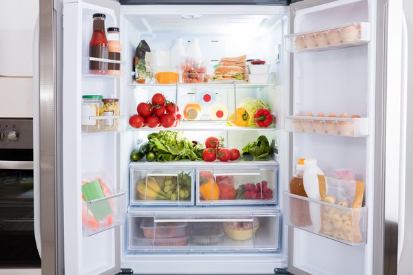 Food stored in the refrigerator