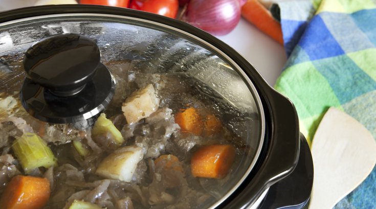 Slow cooker on counter
