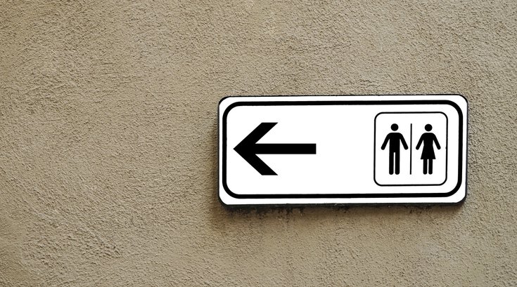 Purchased - Public Restroom Directional Sign