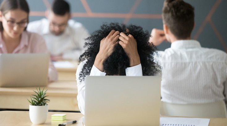 Stressed person at work