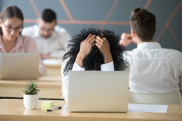 Stressed person at work