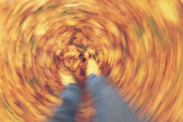 Motion blurred photograph of feet