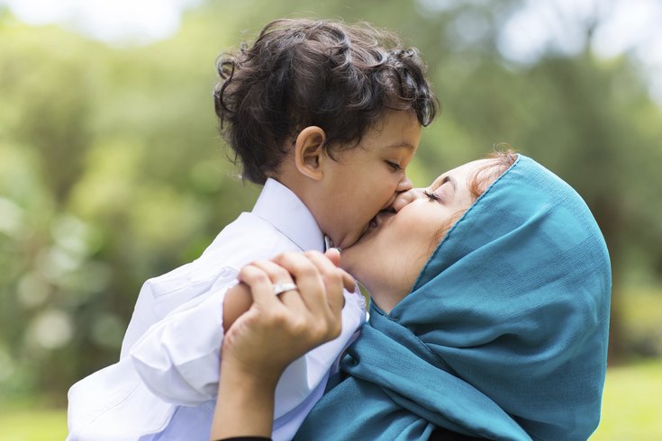 Muslim mother and child 