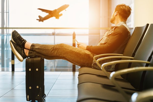 Person waiting in an airport