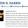 Walter Harris Obituary