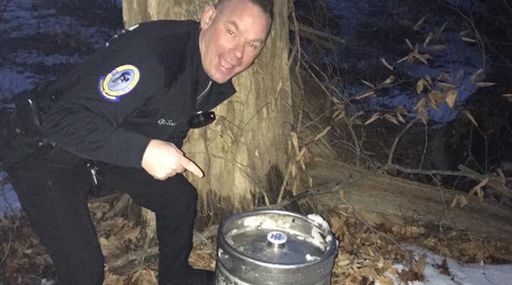 Upper Darby officer with keg