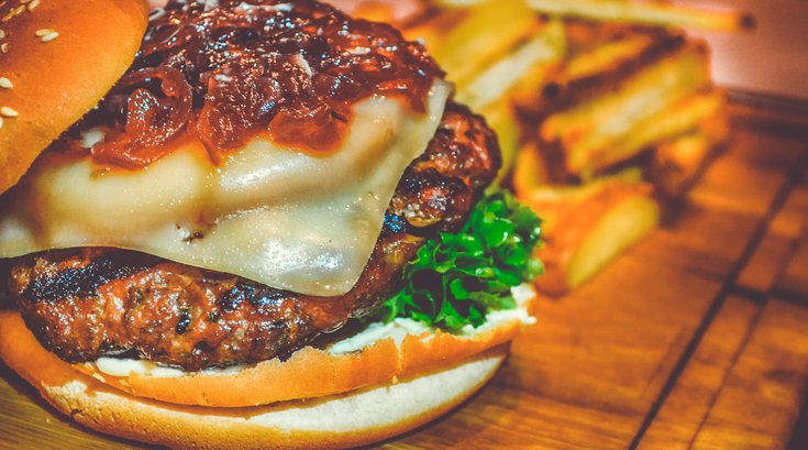 Fried food - burger and fries unhealthy
