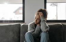 An anxious person overthinking about things