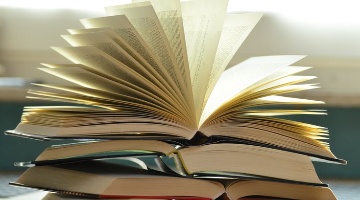 Books in a pile
