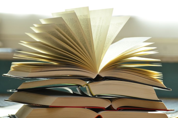 Books in a pile