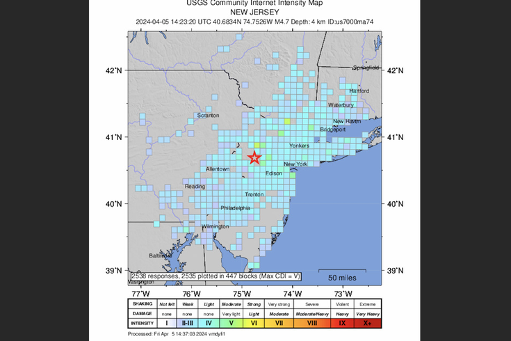 philly NJ earthquake