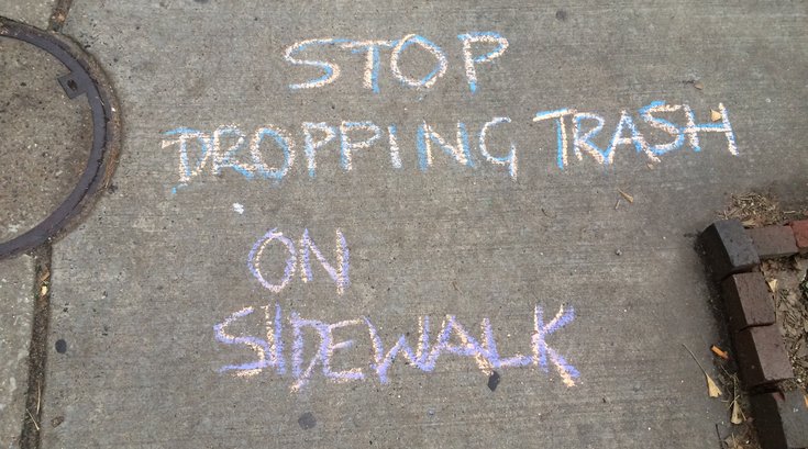 South Philly Litter Sidewalk Chalk