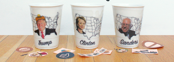 Clay Studio political ceramic cups