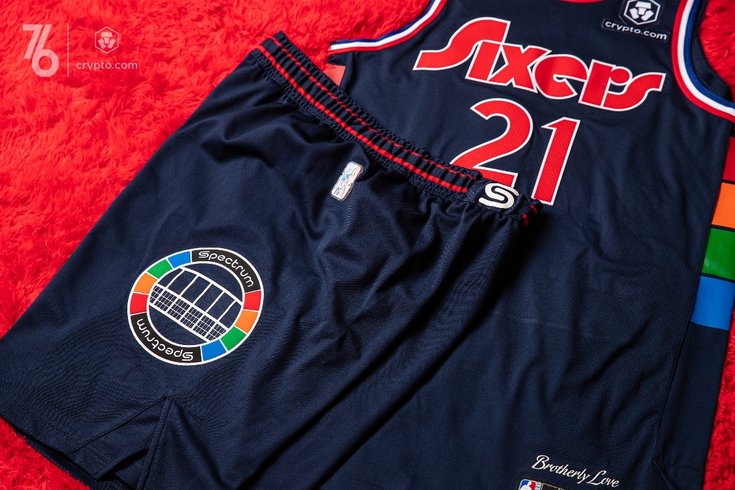Joel Embiid Philadelphia 76ers Nike NBA City Edition Jersey Spectrum Men's  SMALL