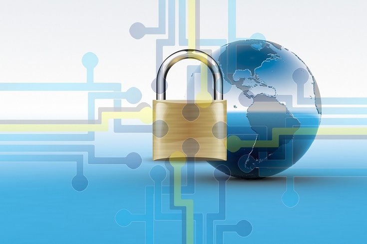 Pixabay illustration showing of cybersecurity with globe and lock