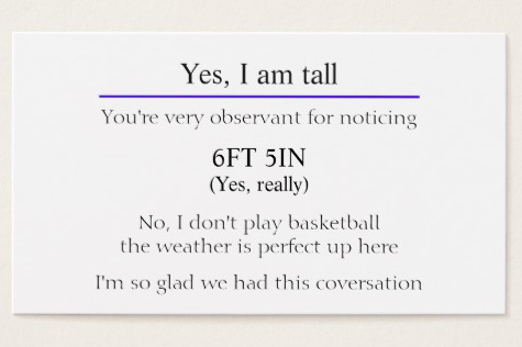 Tall People Business Cards