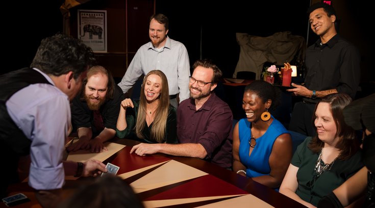 A magician performs during "The Magicians Table"