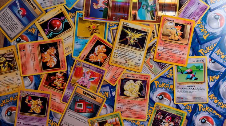 A pile of Pokemon Cards