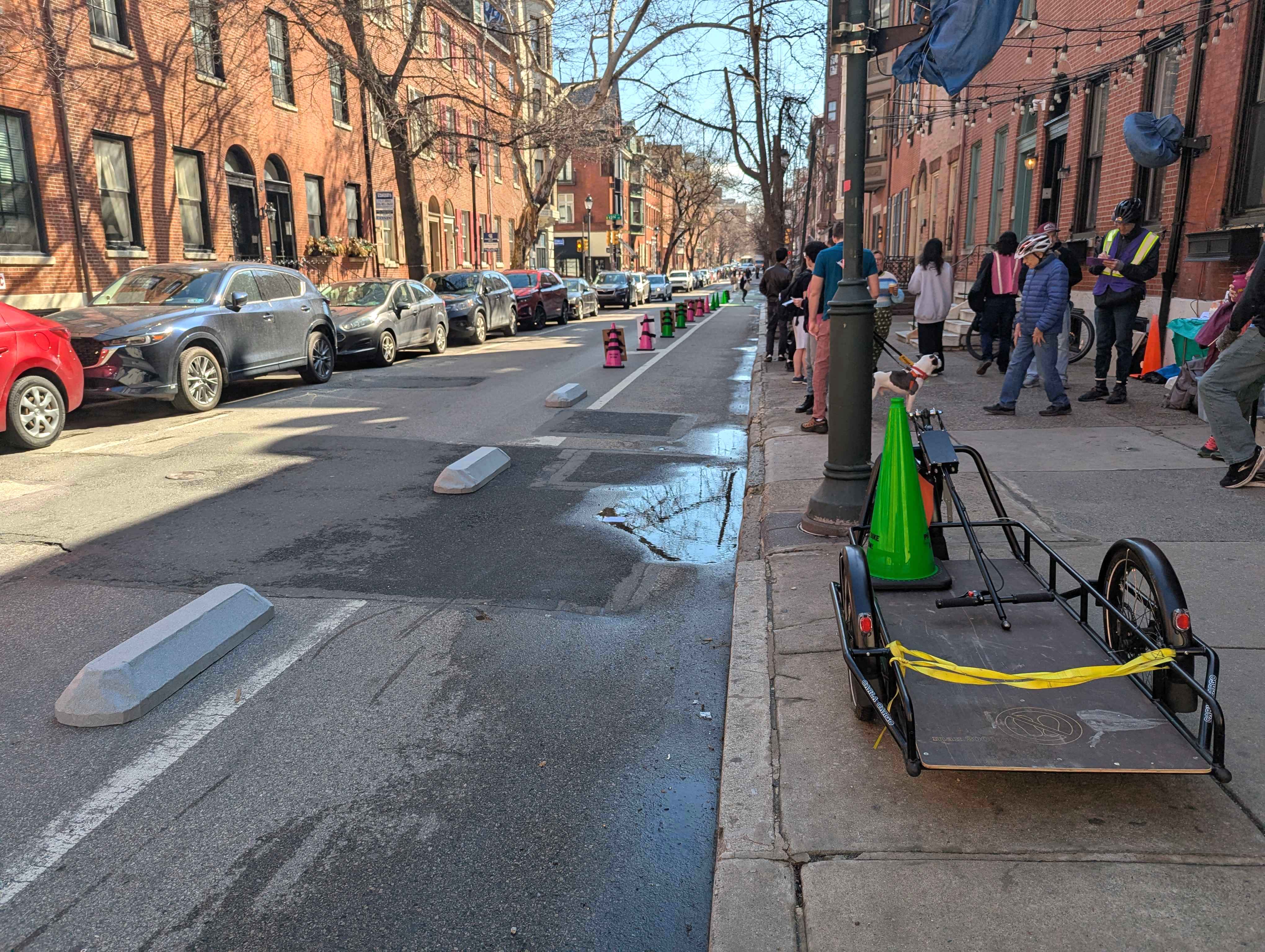 Cyclists are bringing concrete curbs and traffic cones to Center City to advocate for protected bike lanes