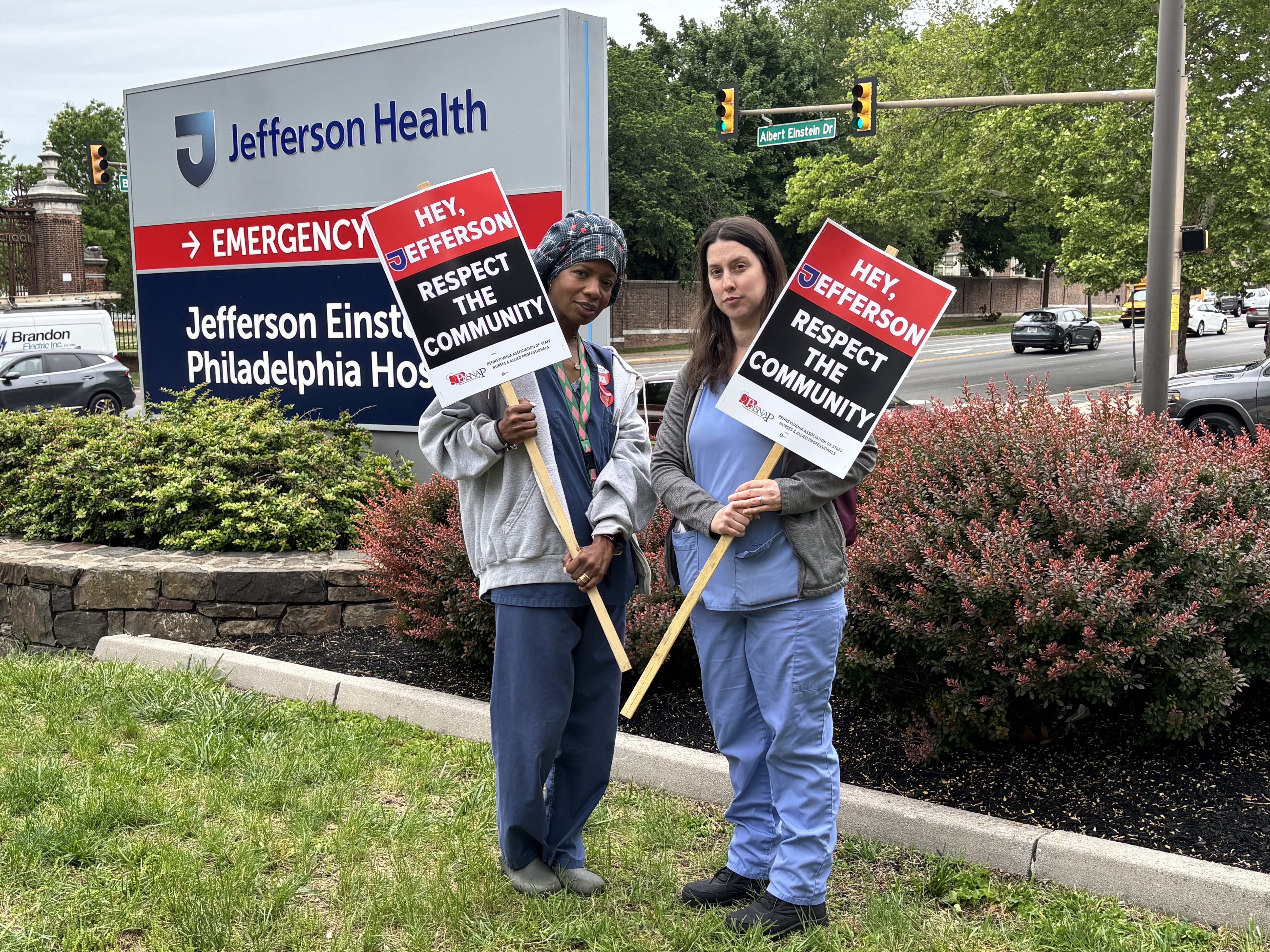 Jefferson Einstein Hospital nurses protest system's cuts to pediatric care